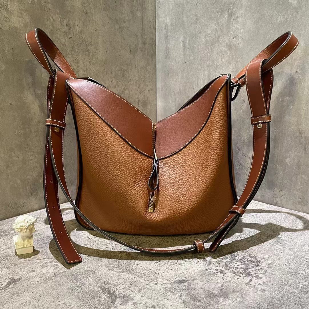 Loewe Medium Hammock Bag Tan Leather Adjustable Strap Shoulder Bag