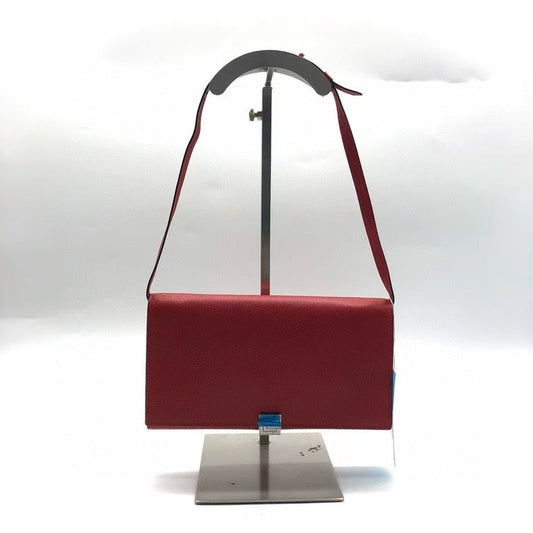 Lancel Red Leather Shoulder Bag Medium