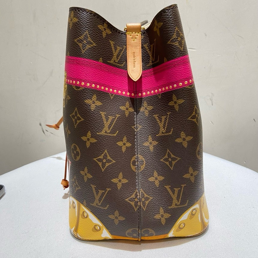 Louis Vuitton Neonoe Brown Pink Monogram Limited Edition Bucket Bag