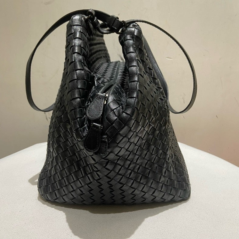 Bottega Veneta Black Large Leather Tote Long Handle Strap
