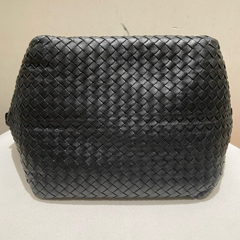 Bottega Veneta Black Large Leather Tote Long Handle Strap