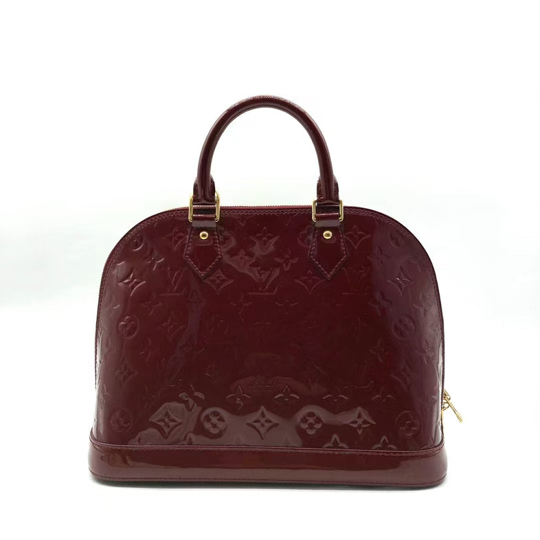 Louis Vuitton Alma Patent Leather Bag Red
