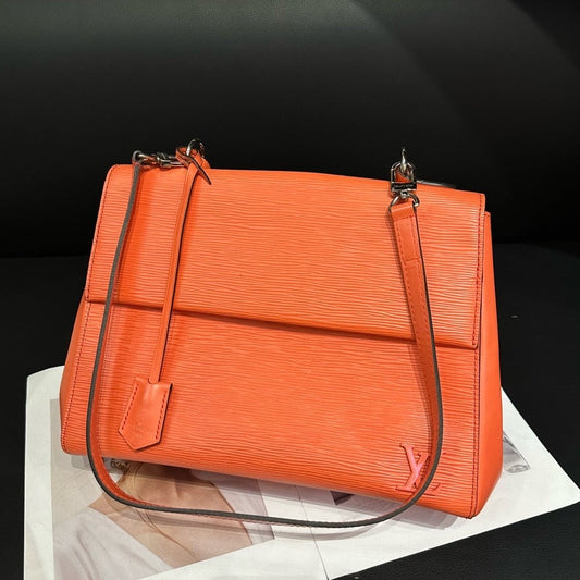 Louis Vuitton Cluny EPI Orange Leather Shoulder Bag