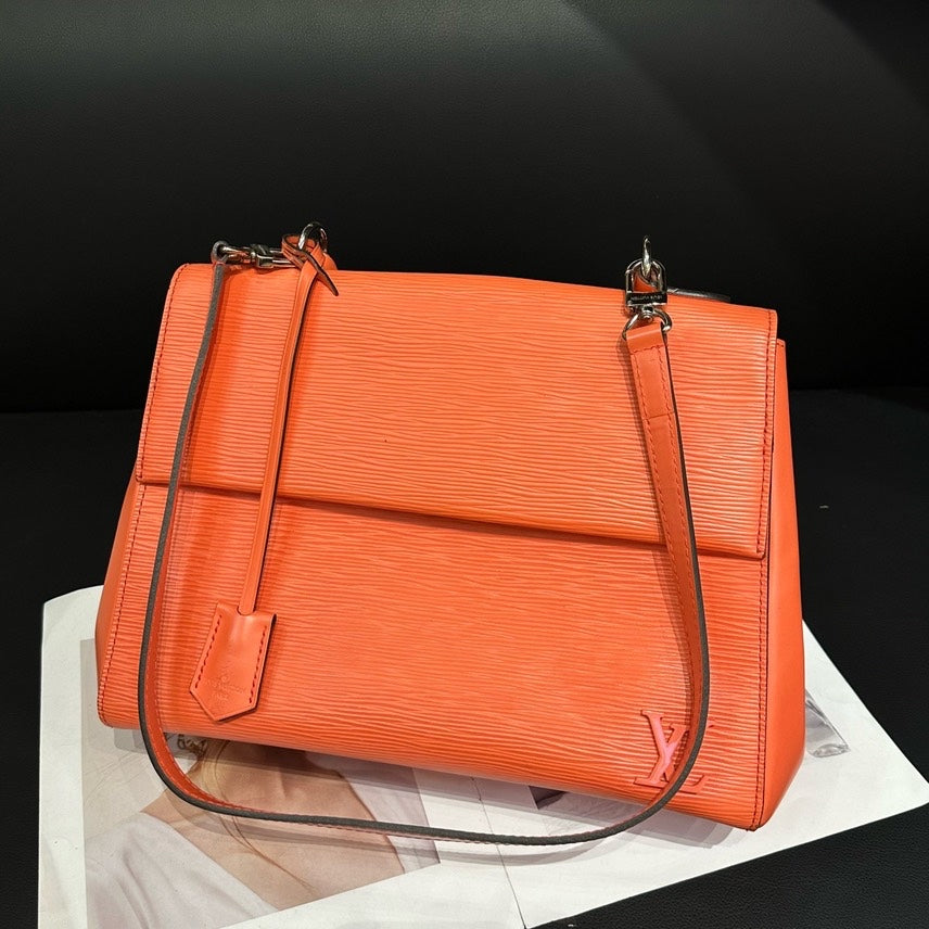 Louis Vuitton Cluny EPI Orange Leather Shoulder Bag