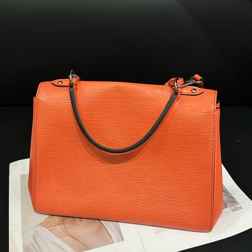 Louis Vuitton Cluny EPI Orange Leather Shoulder Bag