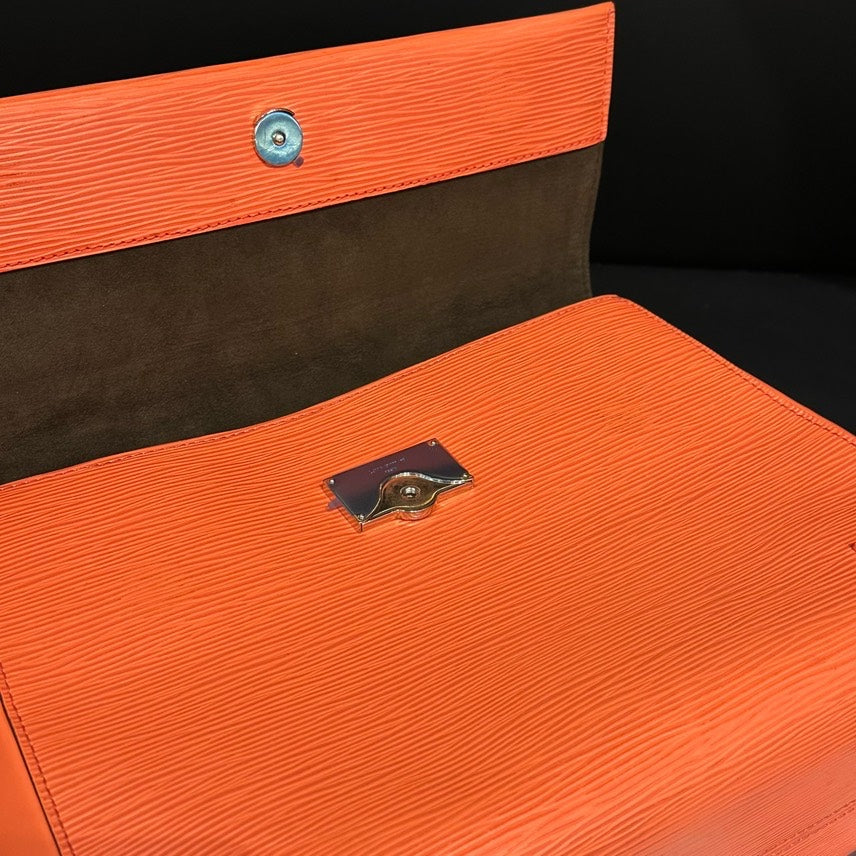 Louis Vuitton Cluny EPI Orange Leather Shoulder Bag