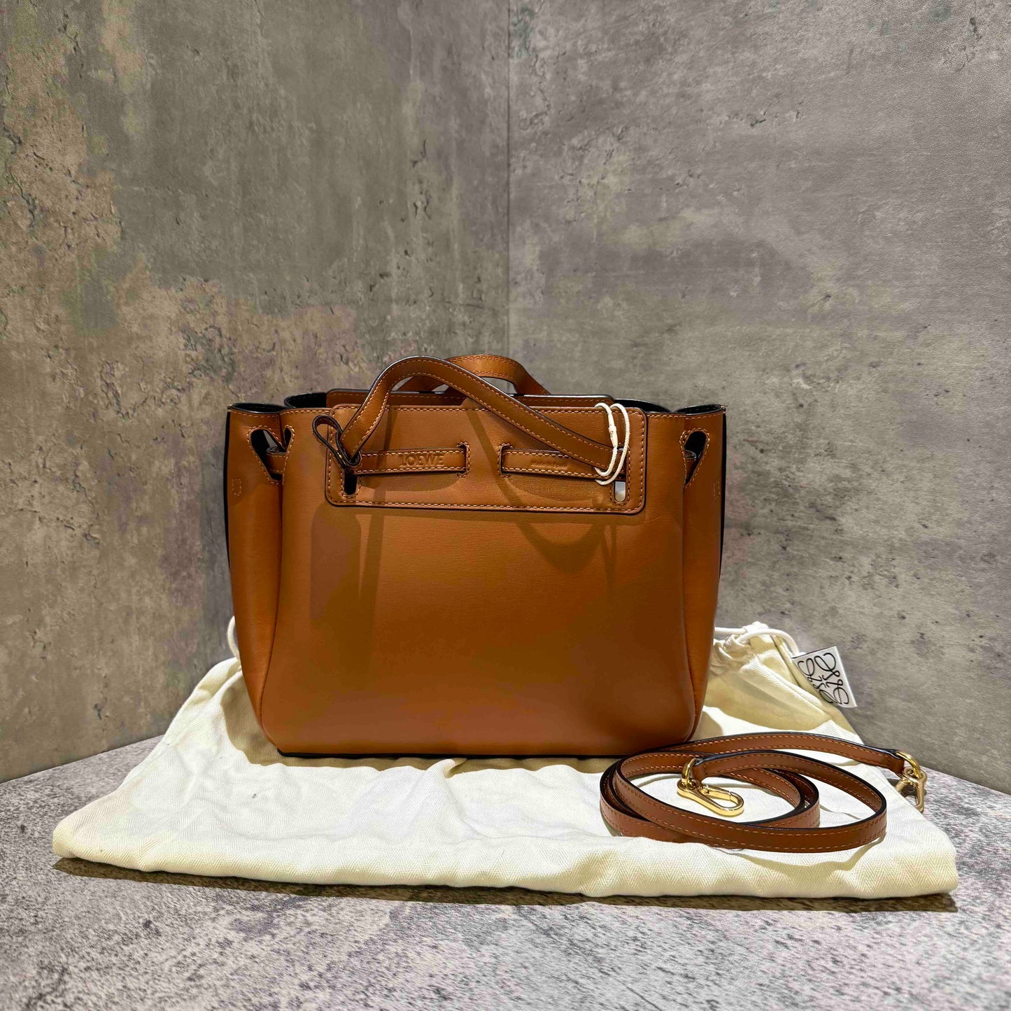 Loewe Leather Bucket Bag Tan