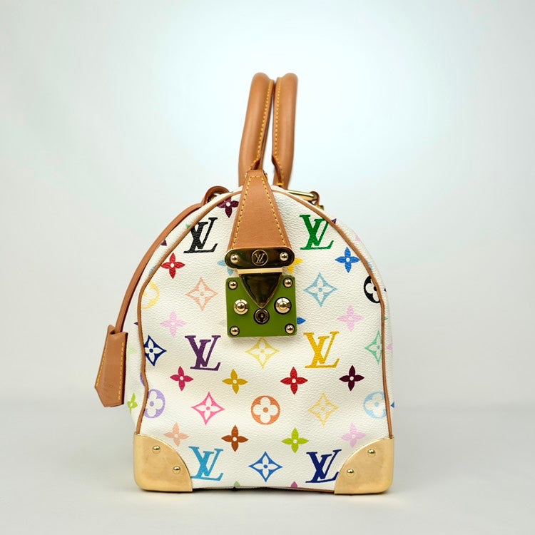 Louis Vuitton Monogram Multicolore Speedy 30 White Handbag