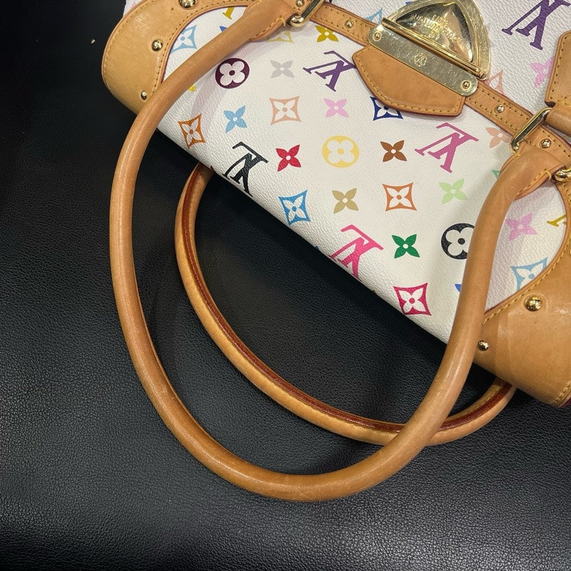 Louis Vuitton White Multicolor Monroe Handbag