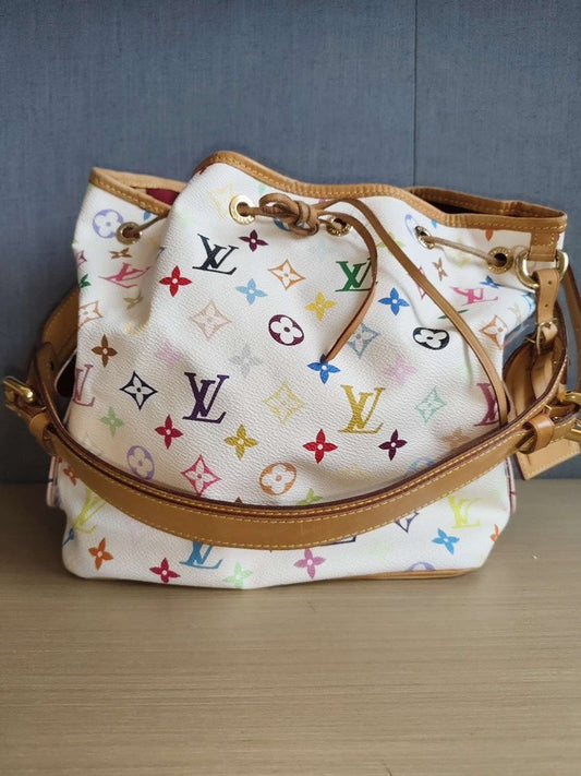 Louis Vuitton Multicolor Noe White Handbag