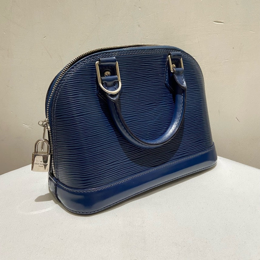 Louis Vuitton Alma BB Blue Handbag