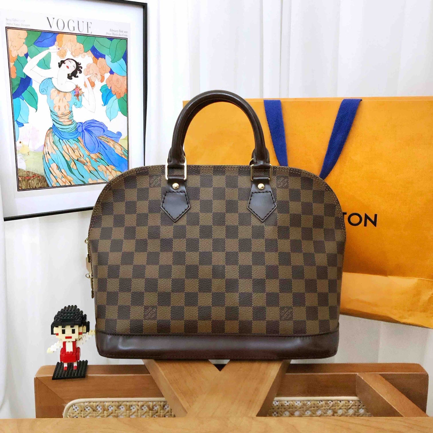 Louis Vuitton Alma Damier Ebene Tote Bag
