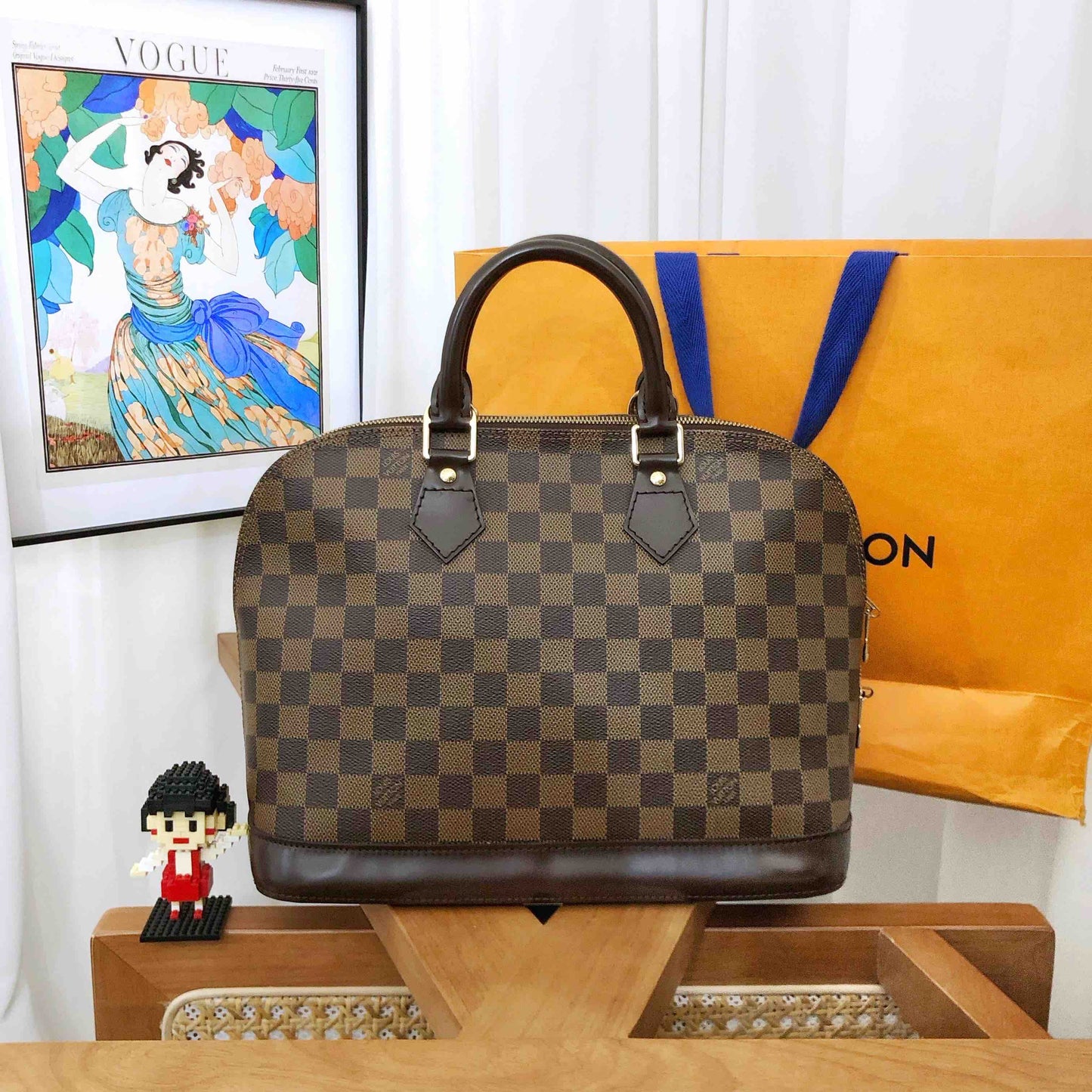 Louis Vuitton Alma Damier Ebene Tote Bag