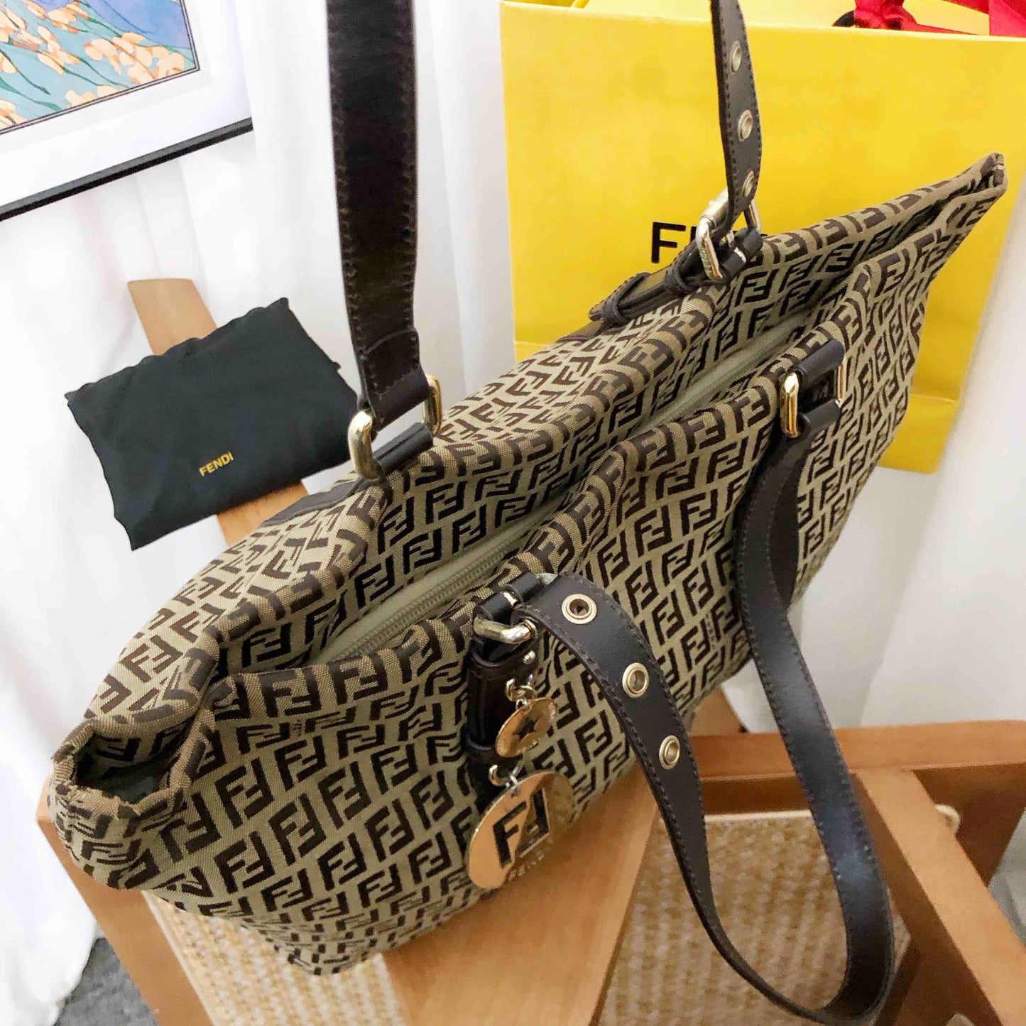 Fendi Zucca Brown Tote Bag