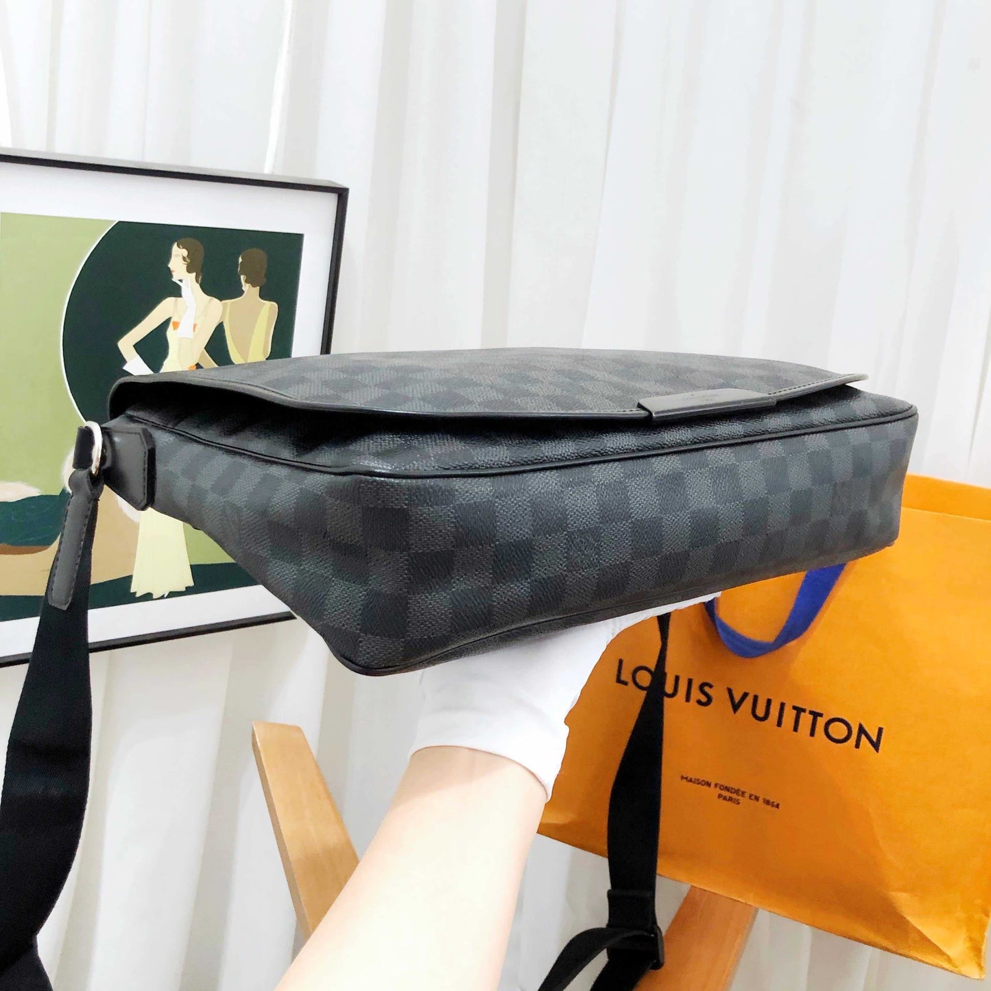 Louis Vuitton District Shoulder Bag in Damier Graphite Canvas