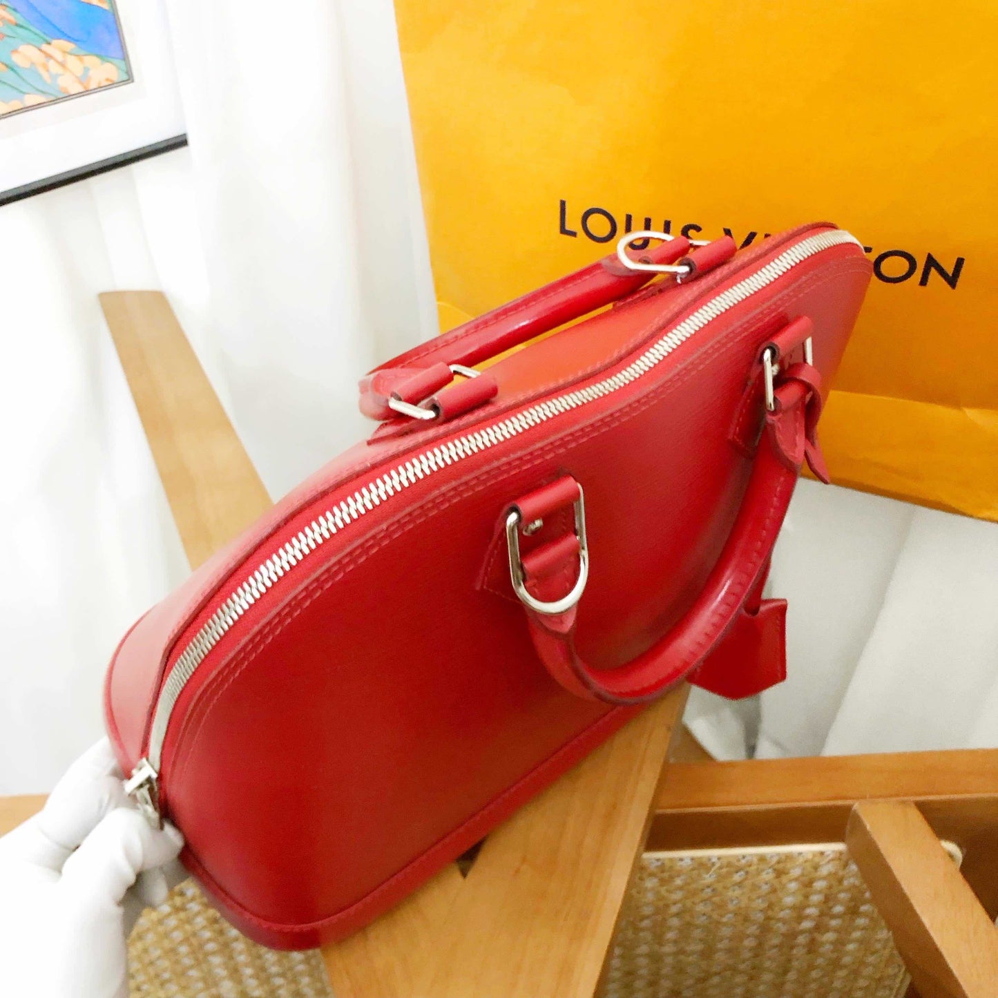 Louis Vuitton Alma Red Shell Wrap Bag