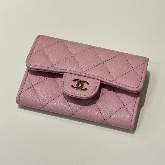 Pre-loved Chanel Classic Pink Quilted Wallet