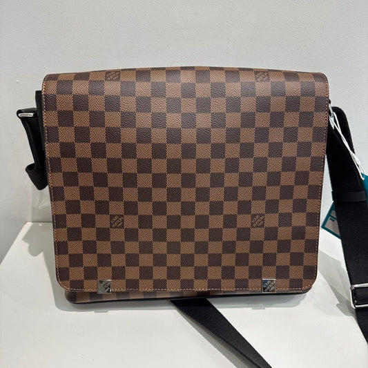 Pre-loved Louis Vuitton Damier Ebene Broadway Messenger Bag Brown Crossbody