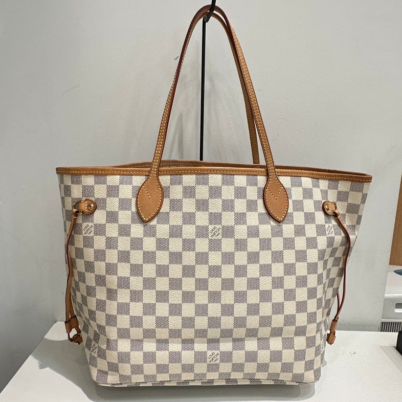 Louis Vuitton Damier Azur Neverfull MM Tote Bag