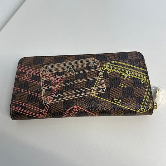 Pre-loved Louis Vuitton Damier Ebene Long Wallet Multicolor Canvas 2401