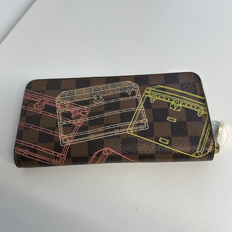 Pre-loved Louis Vuitton Damier Ebene Long Wallet Multicolor Canvas 2401