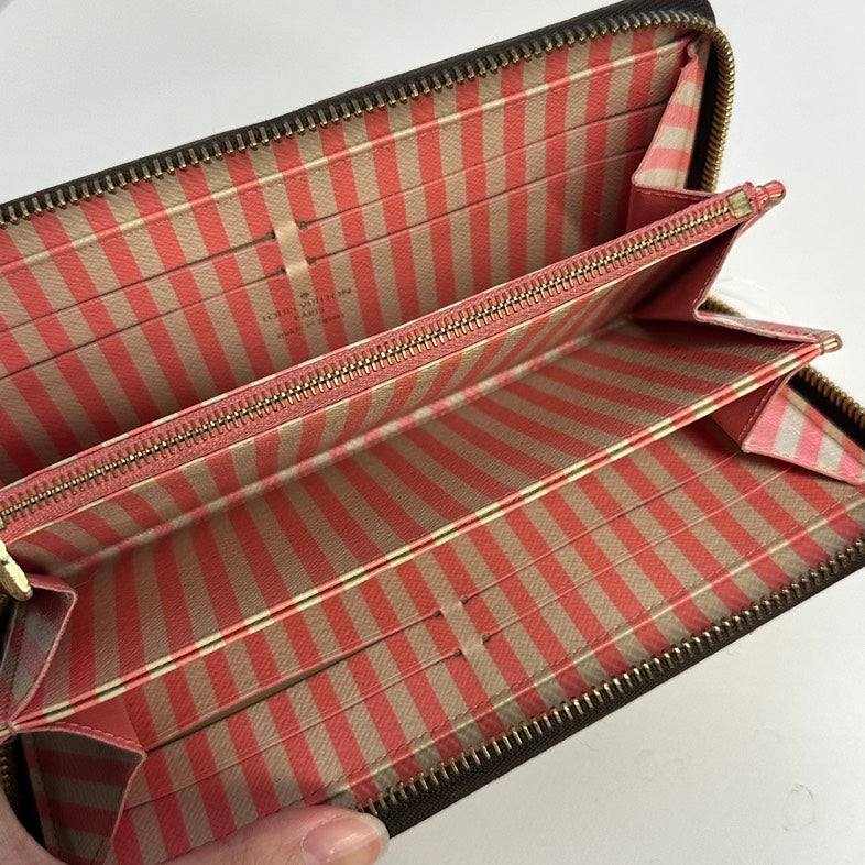 Pre-loved Louis Vuitton Damier Ebene Long Wallet Multicolor Canvas 2401