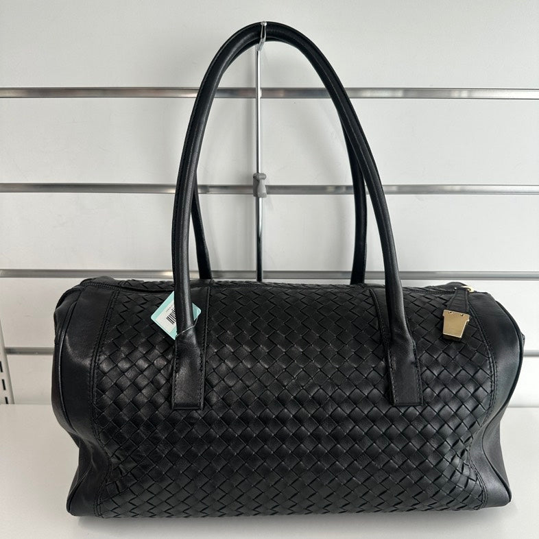 BOTTEGA VENETA Pre-loved BV Duffel Bag 0428 Black Leather