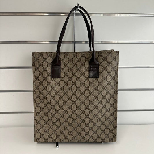 Gucci GG Canvas Tote Bag 2044 in Brown - Pre-loved Designer Handbag