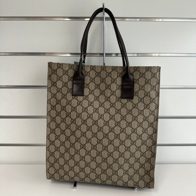 Gucci GG Canvas Tote Bag 2044 in Brown - Pre-loved Designer Handbag