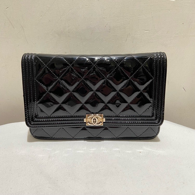 Chanel Patent Leather Black WOC Crossbody Bag