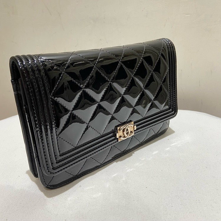 Chanel Patent Leather Black WOC Crossbody Bag
