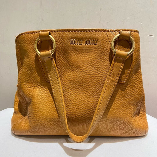 Preloved Miu Miu Vitello Camel Tote Bag