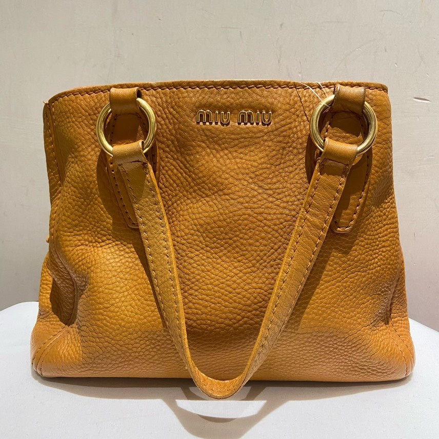 Preloved Miu Miu Vitello Camel Tote Bag