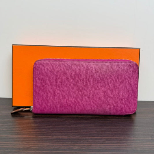 Preloved Hermes Leather Zippy Long Wallet FM0262 in Purple