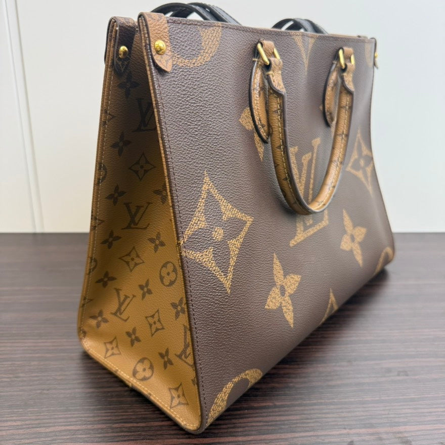 Preloved Louis Vuitton On The Go MM 2way Bag FM6113 Brown Tote