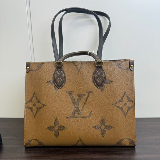 Preloved Louis Vuitton On The Go MM 2way Bag FM6113 Brown Tote