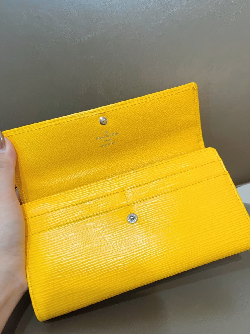 Louis Vuitton Epi Long Wallet Yellow Wallet