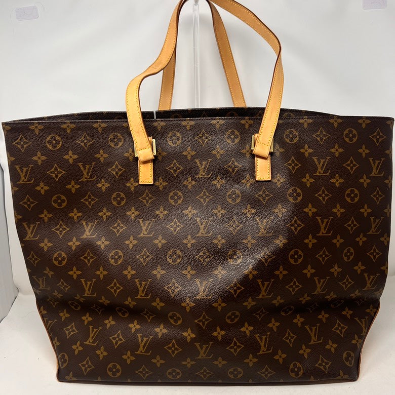Louis Vuitton Preloved AF471 Monogram Canvas Brown Leather Tote Bag