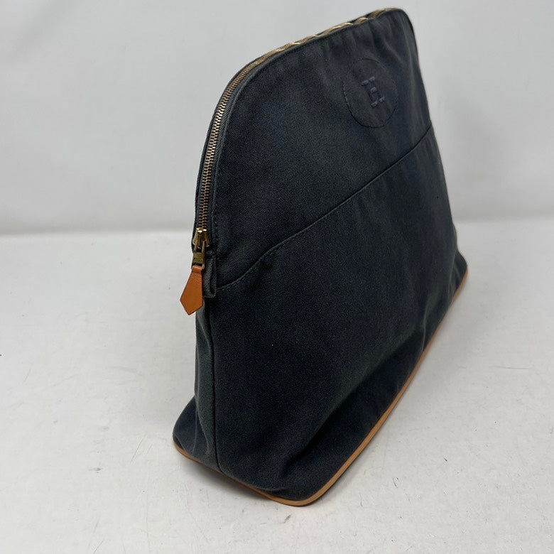Hermes Preloved AF558 Canvas Pouch in Gray Style