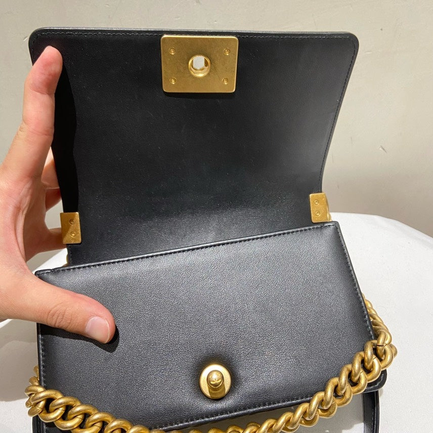 Chanel Leboy Small Calfskin Black Shoulder Bag