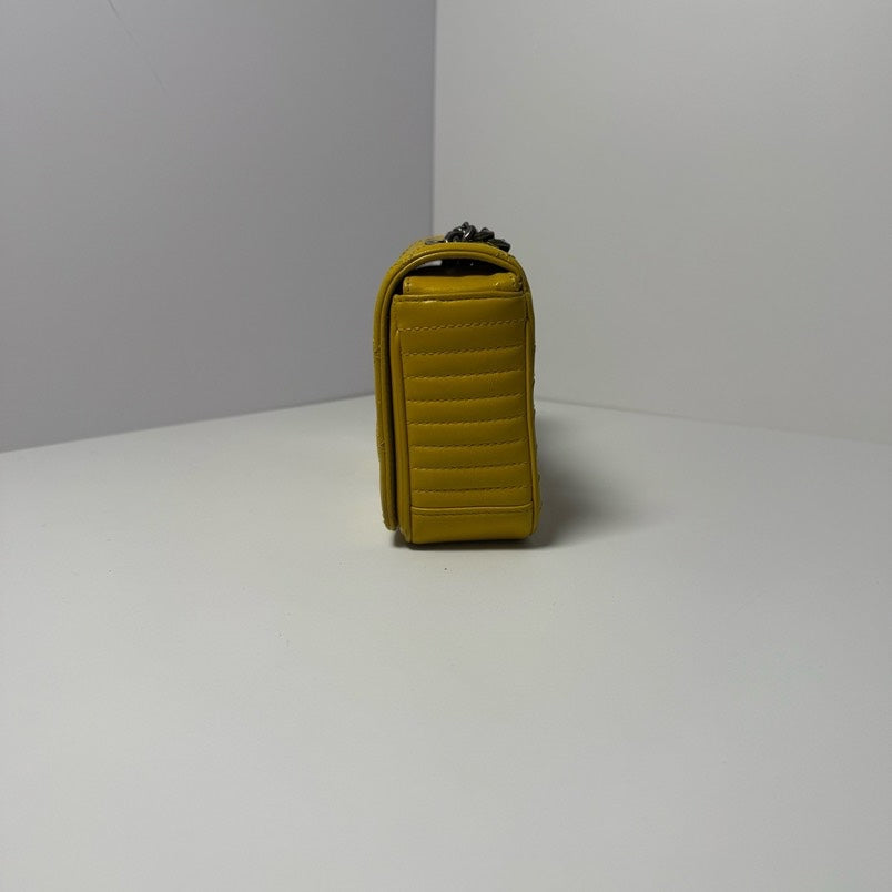 Chanel Mini Flap Bag Yellow Quilted Leather Shoulder Bag