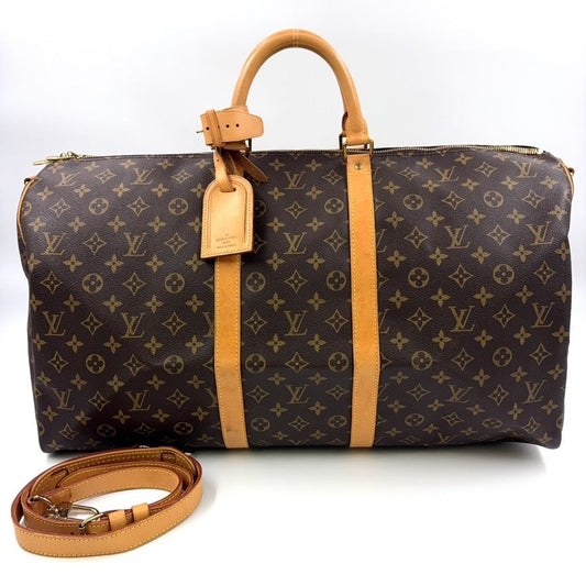 Preloved Louis Vuitton Monogram Keepall 55 2way Bag Brown Duffle LB109519