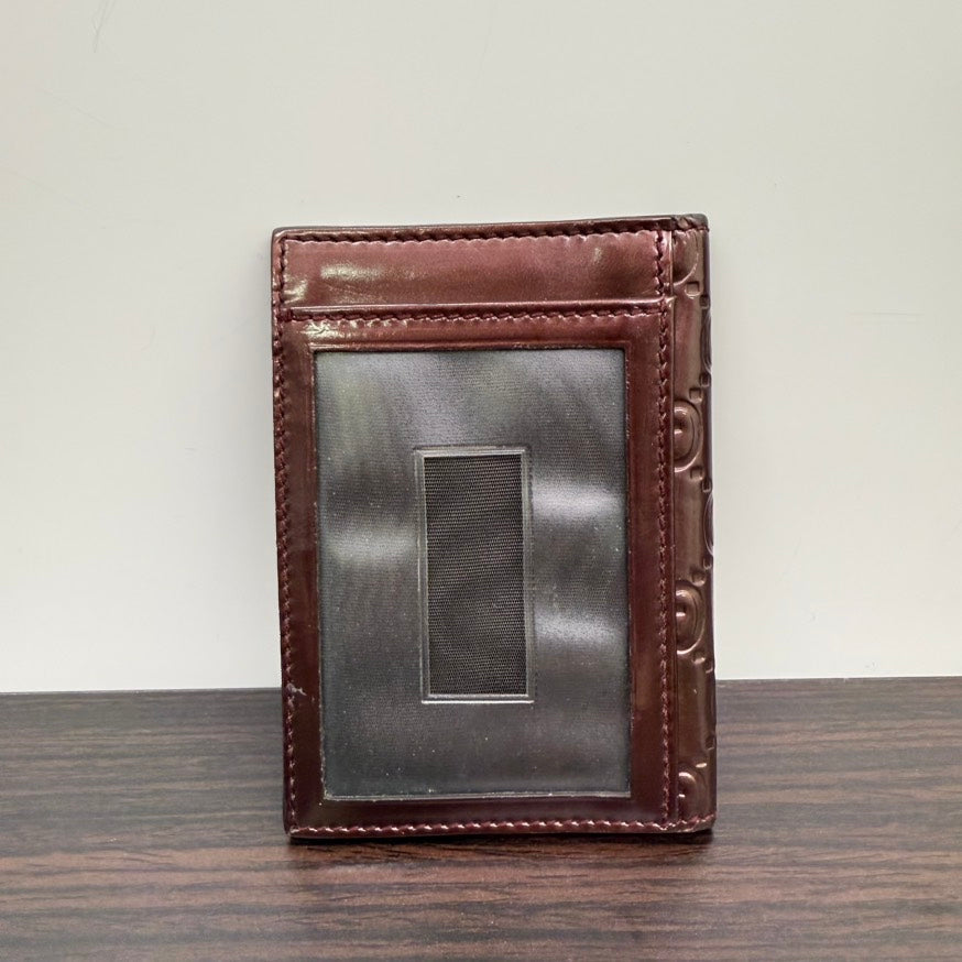 Preloved Gucci GG Heart Card Case N432909 Burgundy Leather Card Holder
