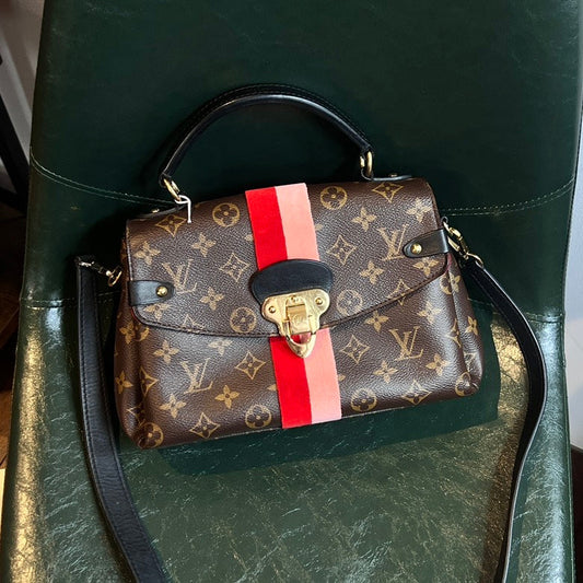 Preloved Louis Vuitton Monogram 2way Brown Leather Handbag AF628