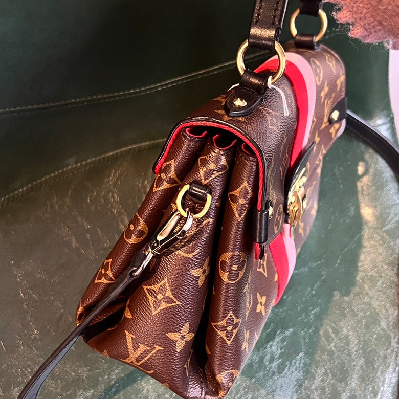 Preloved Louis Vuitton Monogram 2way Brown Leather Handbag AF628