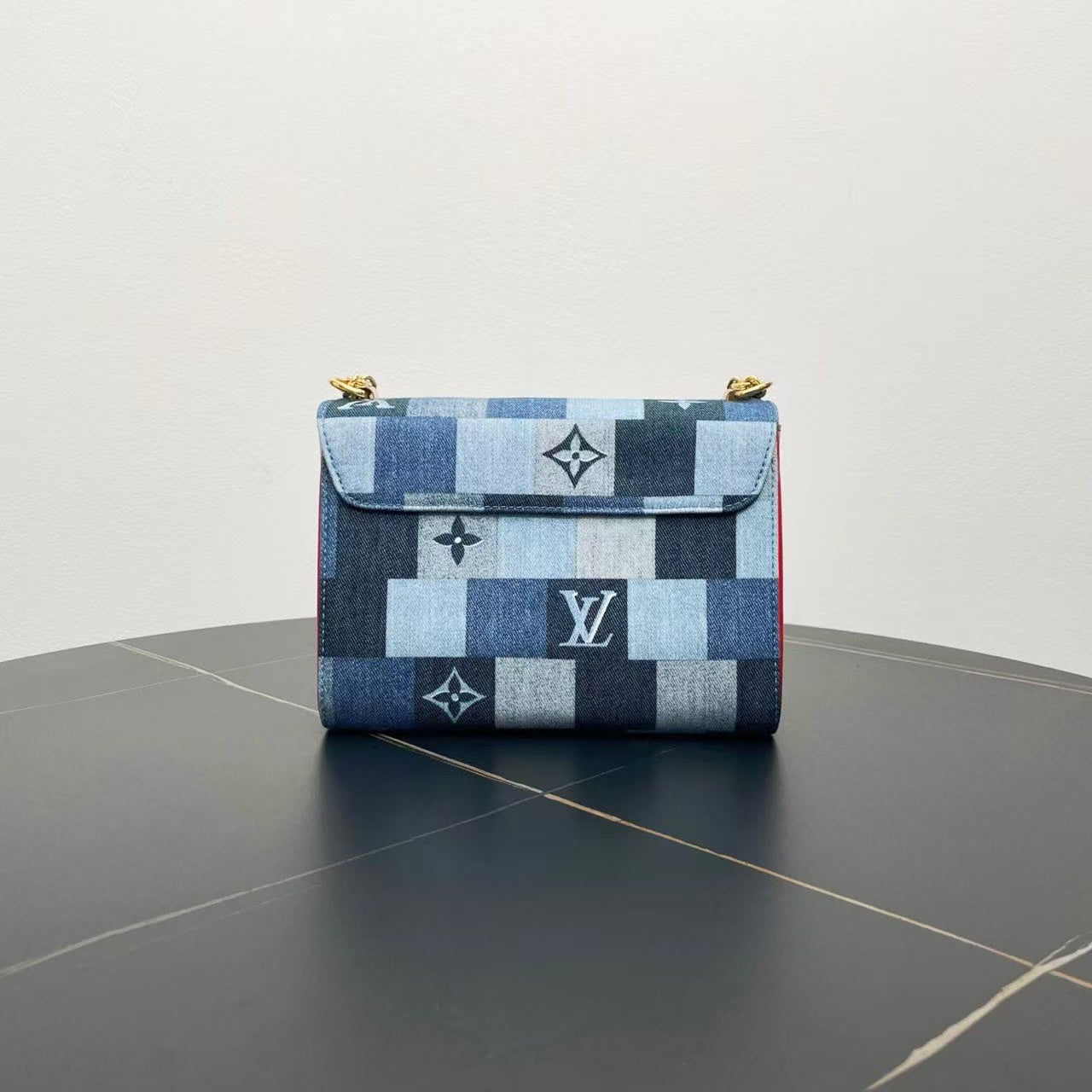 Louis Vuitton Damier Denim Shoulder Bag - Blue Checked - Vintage Preloved