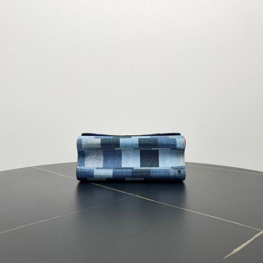 Louis Vuitton Damier Denim Shoulder Bag - Blue Checked - Vintage Preloved