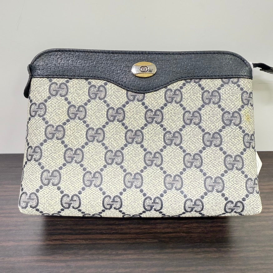 Preloved Gucci GG Pouch FM0224 Beige Canvas Clutch Bag