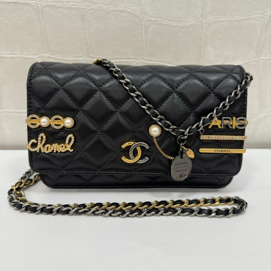Chanel Lambskin Wallet on Chain FM9006 Black Crossbody Bag