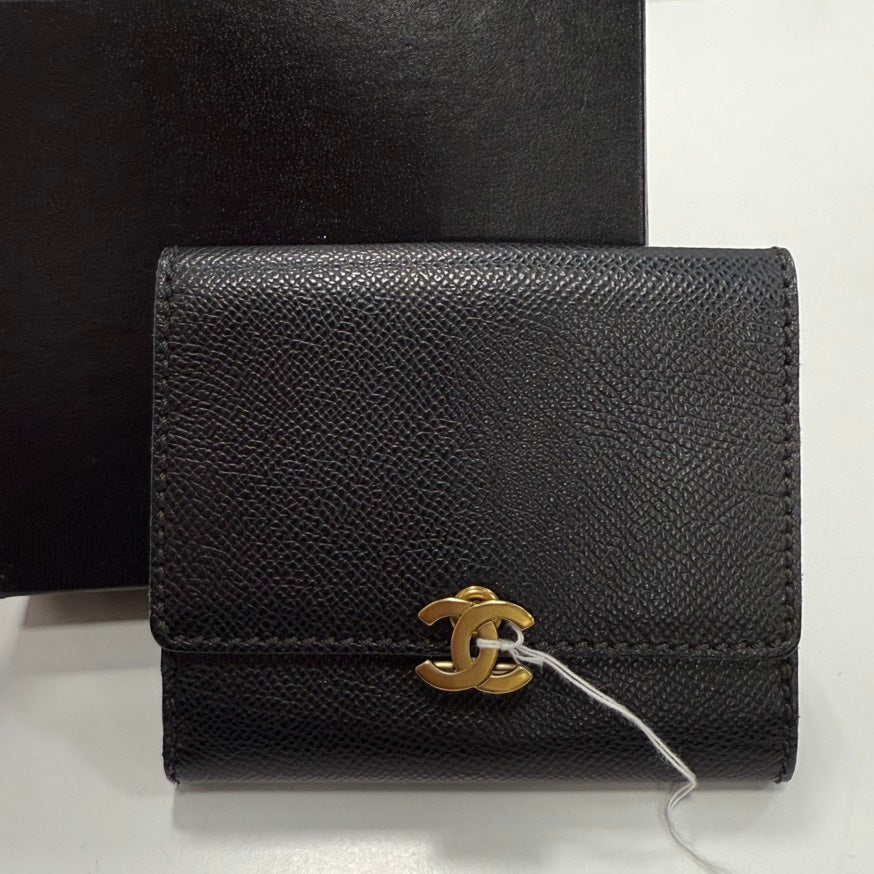 Chanel Caviar Leather Wallet in Black - Preloved Series 5 FM9012
